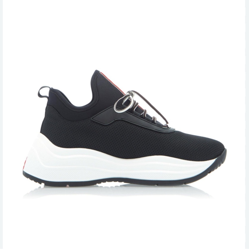 PRADA neoprene logo sneakers black